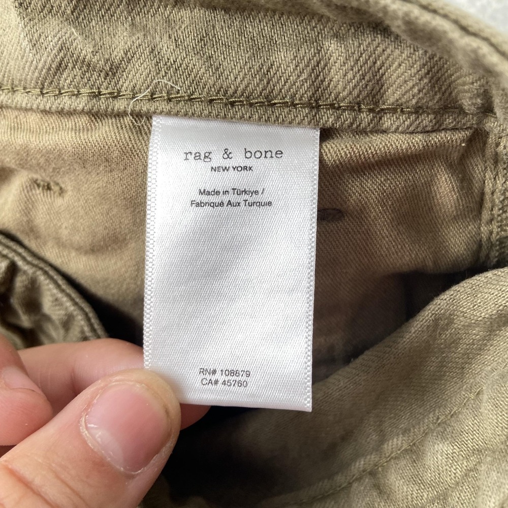 Rag & Bone Jean Shorts Womens 28 (32x2) Light Olive Green Cutoff Frayed - Picture 12 of 16